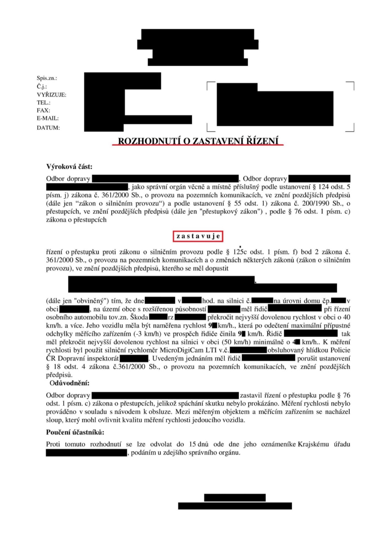 Rozhodnutí — Měření MicroDigiCam LTI