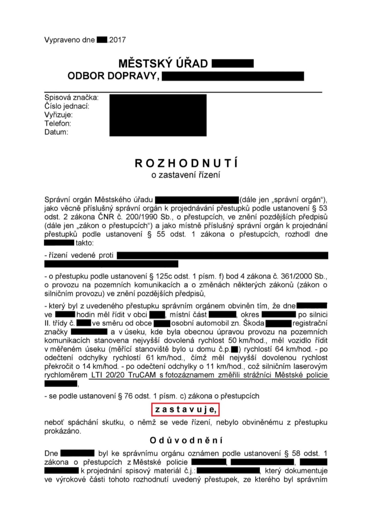 Rozhodnutí — Měření TruCam